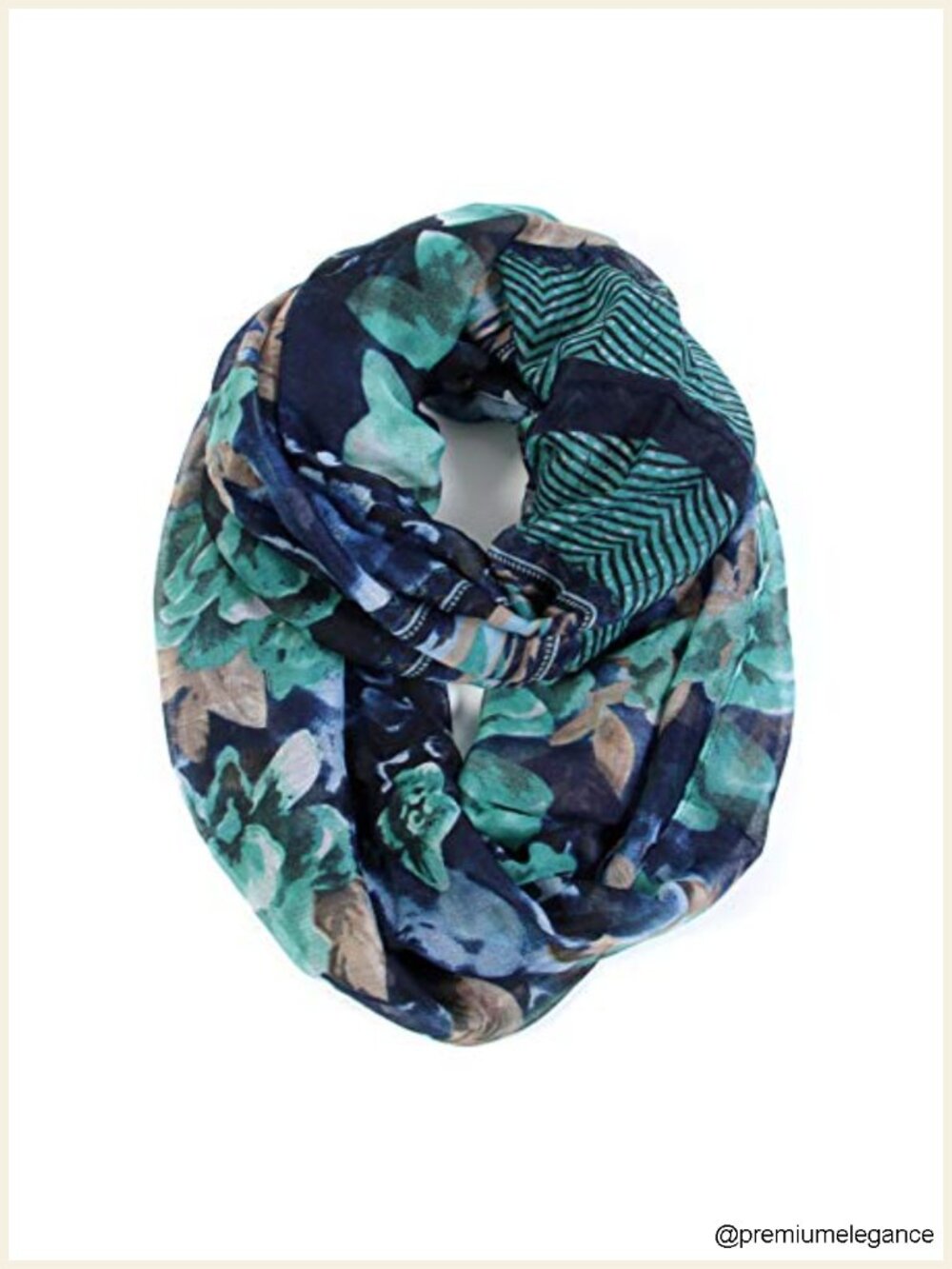 Lightweight Infinity Scarf Floral Rose Print Wrap Shawl